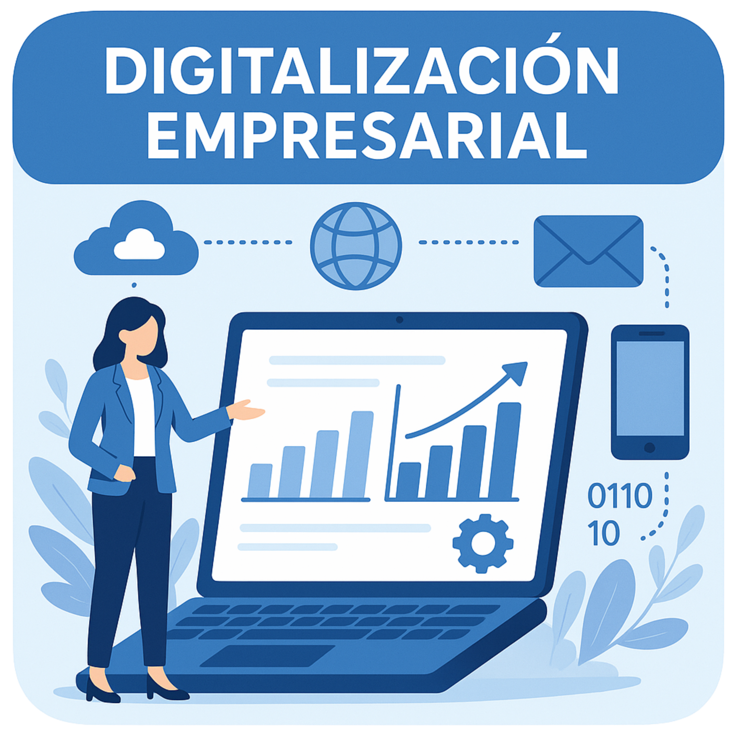 Digitalización de empresas en Mallorca - ilustración de transformación digital empresarial