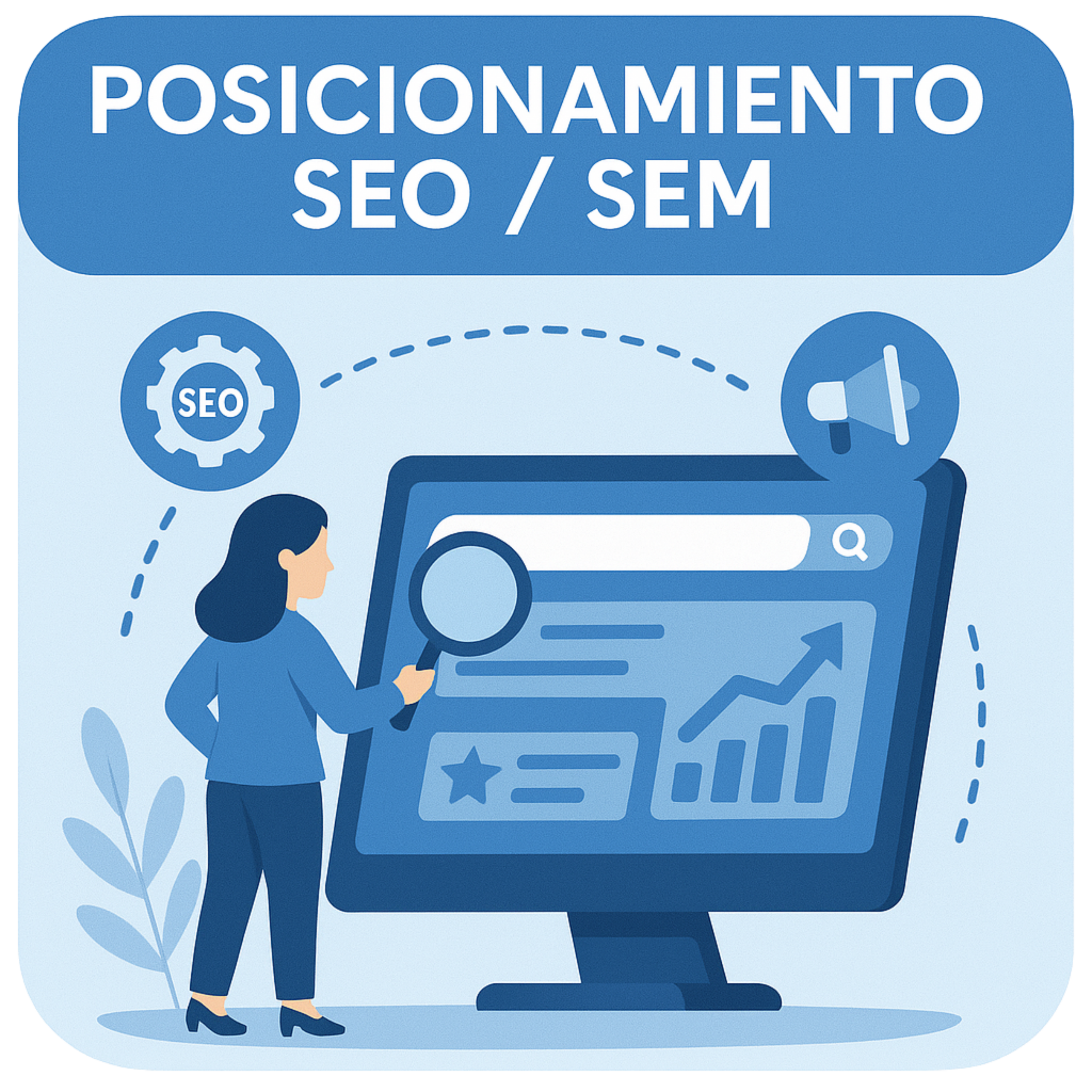 Posicionamiento SEO y SEM en Mallorca - ilustración de análisis y estrategia de posicionamiento web